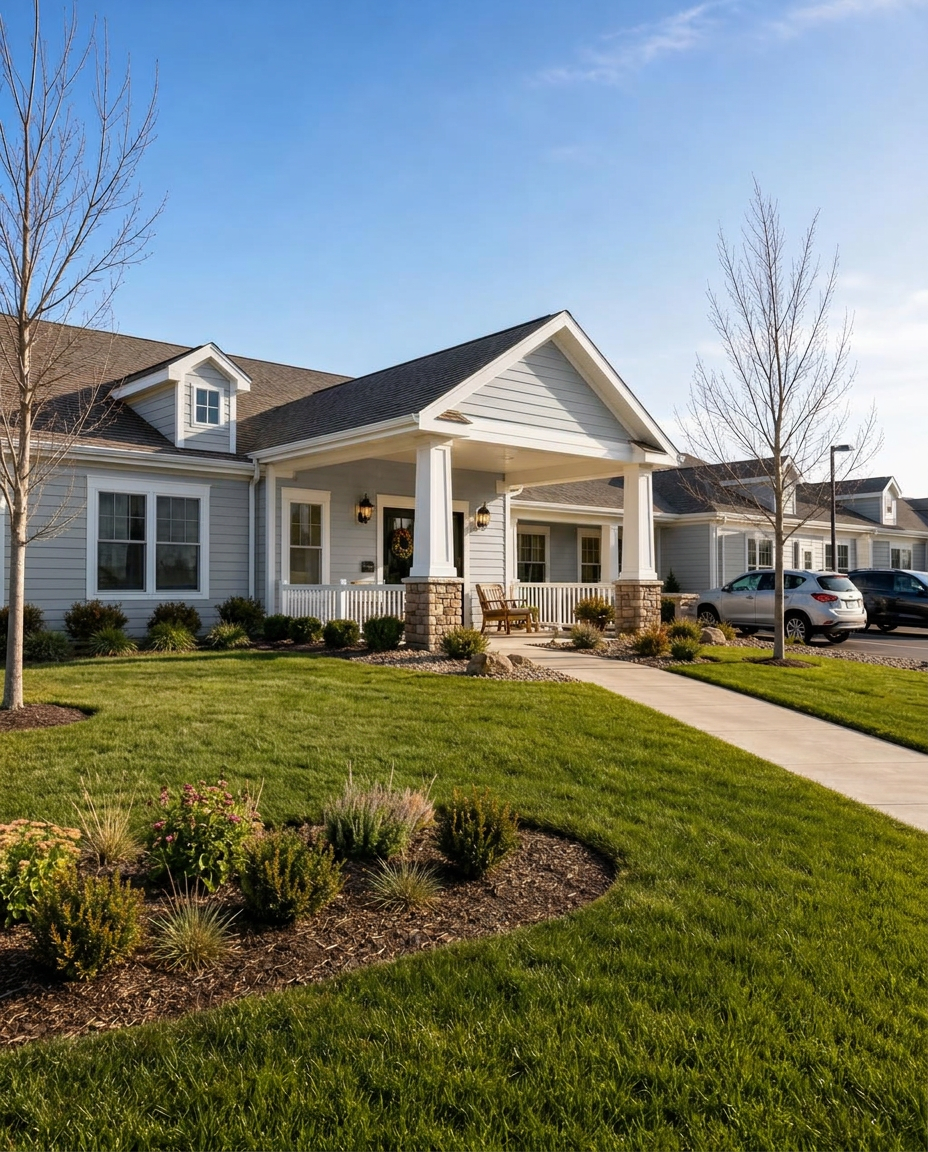 Exterior of Meadows on Sycamore Sioux Falls assisted living campus