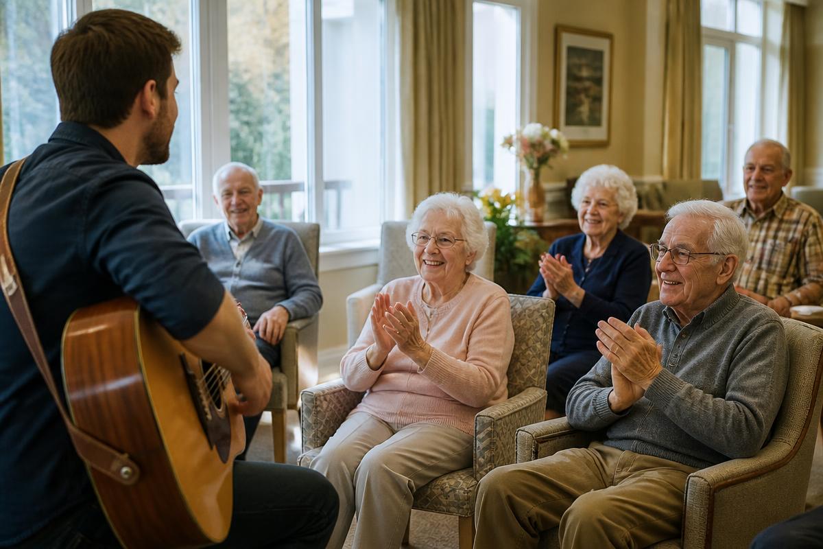 Residents enjoying a lively group activity at Meadows on Sycamore in Sioux Falls